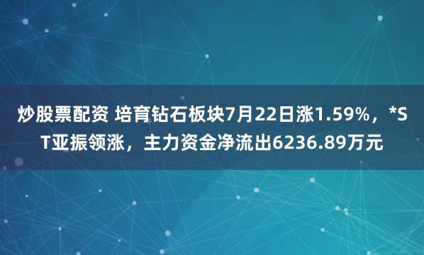 炒股票配资 培育钻石板块7月22日涨1.59%，*ST亚振领涨，主力资金净流出6236.89万元