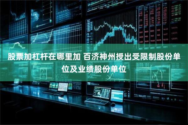 股票加杠杆在哪里加 百济神州授出受限制股份单位及业绩股份单位